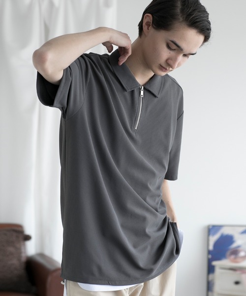 aimoha(アイモハ)の「aimoha men FUNCTIONAL POLO SHIRT ファンクショナルポロシャツ吸水速乾 (SS)(ポロシャツ・メンズ・ダークグレー/ホワイト/ブラック/チョコ・LARGE/X-LARGE/XX-LARGE/XXX-LARGE)」の20枚目の写真