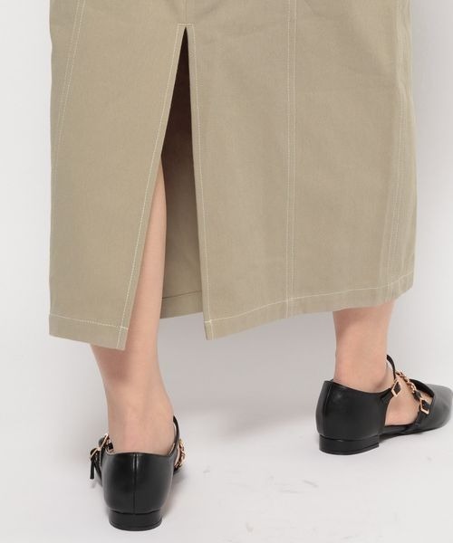 mysty woman（ミスティウーマン）の「フロントZIPナロースカート 106941（スカート・レディース・アイボリー/カーキ/チャコールグレー・FREE）」の13枚目の写真