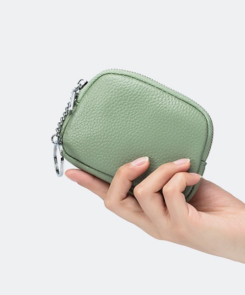 Pochi Pouch(ポチポーチ)の「Pochi Pouch/フェイク ソフトレザー ミニ ポーチ(コインケース・レディース・イエロー/ブラウン/ライトグリーン/ダークグリーン/グレイッシュブルー/アイボリー/ブラック/ライラック/ブラック系/ライラック系/グレー/カリビアンブルー/ワインレッド/カーキ/ピンク・FREE)」の8枚目の写真