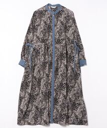 NICOLE white | 柄デシン切替ワンピース(ワンピース)