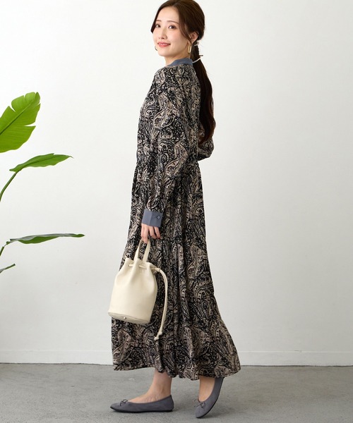 NICOLE white(ニコルホワイト)の「柄デシン切替ワンピース(ワンピース・レディース・その他4/その他1/その他3・FREE)」の7枚目の写真