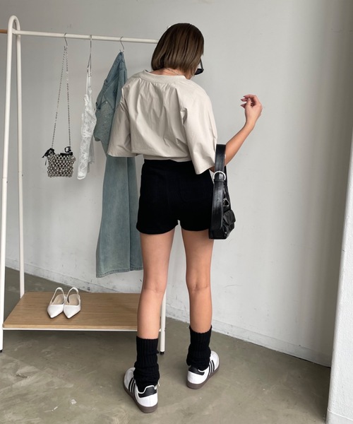 SHAGGIE（シャギー）の「オーバーサッカーユニフォームロゴナイロンTシャツ（Tシャツ/カットソー・レディース・チャコールグレー/ホワイト/グレー・FREE）」の9枚目の写真