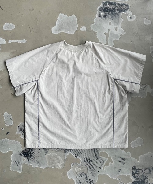 SHAGGIE（シャギー）の「オーバーサッカーユニフォームロゴナイロンTシャツ（Tシャツ/カットソー・レディース・チャコールグレー/ホワイト/グレー・FREE）」の4枚目の写真