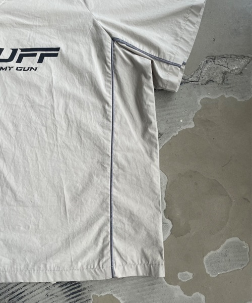 SHAGGIE（シャギー）の「オーバーサッカーユニフォームロゴナイロンTシャツ（Tシャツ/カットソー・レディース・チャコールグレー/ホワイト/グレー・FREE）」の5枚目の写真