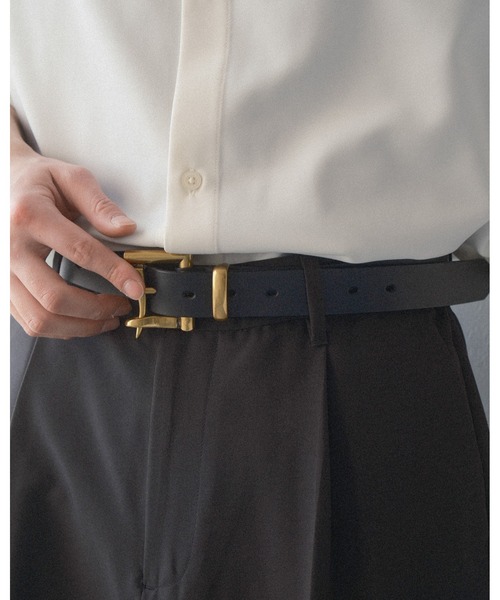 RAGEBLUE(レイジブルー)の「アンティーク風/メタルバックルリアルレザーベルト(ベルト・メンズ・ゴールド/ブラック/ブラック系その他・FREE)」の4枚目の写真