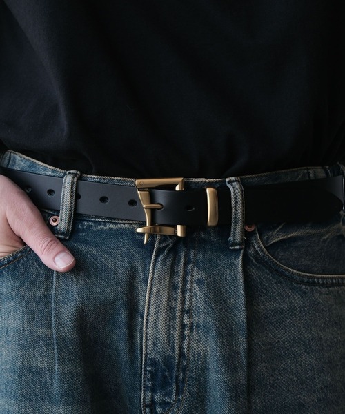 RAGEBLUE(レイジブルー)の「アンティーク風/メタルバックルリアルレザーベルト(ベルト・メンズ・ゴールド/ブラック/ブラック系その他・FREE)」の6枚目の写真