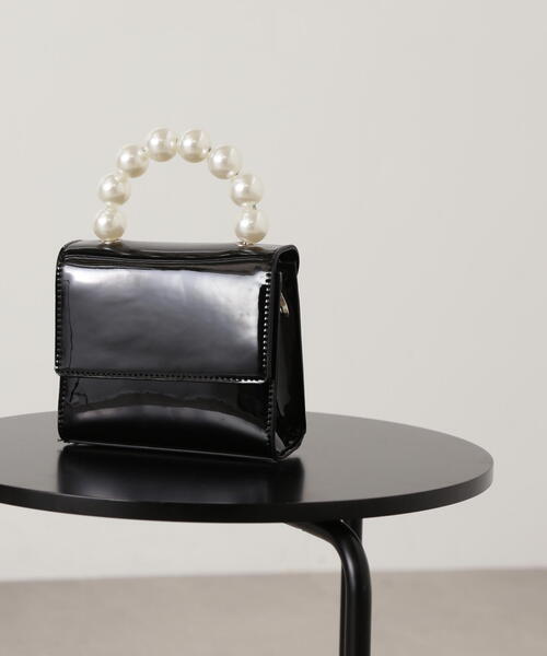 N.（N. Natural Beauty Basic）（エヌエヌナチュラルビューティーベーシック）の「◆パールハンドルミニショルダーバッグ（ショルダーバッグ・レディース・ベージュ/ブラック・ﾌﾘ-）」の9枚目の写真