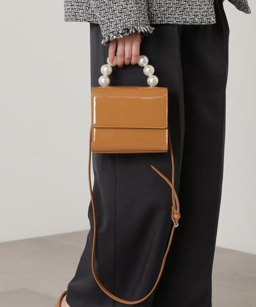 N.（N. Natural Beauty Basic）（エヌエヌナチュラルビューティーベーシック）の「◆パールハンドルミニショルダーバッグ（ショルダーバッグ・レディース・ベージュ/ブラック・ﾌﾘ-）」の20枚目の写真