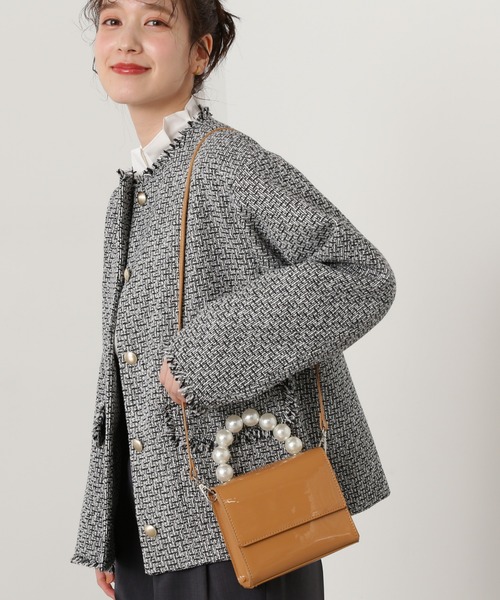 N.（N. Natural Beauty Basic）（エヌエヌナチュラルビューティーベーシック）の「◆パールハンドルミニショルダーバッグ（ショルダーバッグ・レディース・ベージュ/ブラック・ﾌﾘ-）」の5枚目の写真