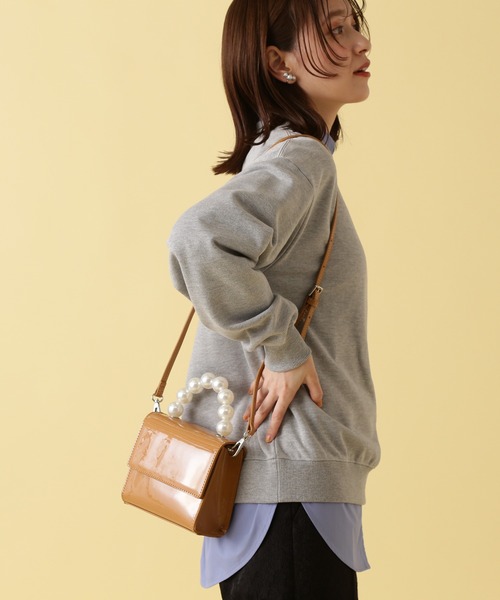 N.（N. Natural Beauty Basic）（エヌエヌナチュラルビューティーベーシック）の「◆パールハンドルミニショルダーバッグ（ショルダーバッグ・レディース・ベージュ/ブラック・ﾌﾘ-）」の8枚目の写真