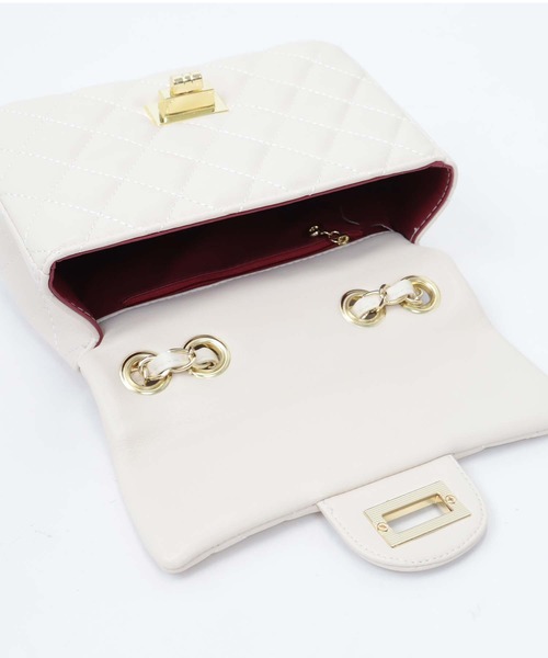 Retica（レティカ）の「[CLOSED] 結婚式バッグ キルティング ゴールド チェーン 2way ショルダーバッグ パーティー（ショルダーバッグ・レディース・ブラック/ライトベージュ・FREE）」の6枚目の写真