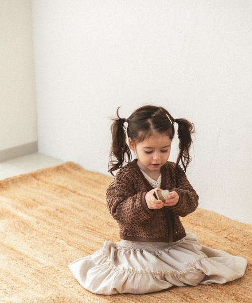 sea and shells by pairmanon(シーアンドシェルズバイペアマノン)の「【sea and shells by pairmanon】シャーリング ティアードスカート(その他ベビーウェア・キッズ・イエロー/ホワイト系その他/カーキ・80/90/110/100)」の10枚目の写真