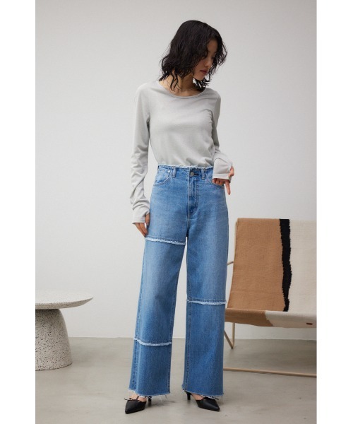 AZUL by moussy(アズールバイマウジー)の「タイトラメカットソー(Tシャツ/カットソー・レディース・ブラック/ライトグレー・FREE)」の16枚目の写真