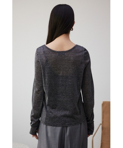 AZUL by moussy(アズールバイマウジー)の「タイトラメカットソー(Tシャツ/カットソー・レディース・ブラック/ライトグレー・FREE)」の8枚目の写真