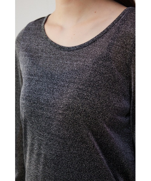 AZUL by moussy(アズールバイマウジー)の「タイトラメカットソー(Tシャツ/カットソー・レディース・ブラック/ライトグレー・FREE)」の9枚目の写真