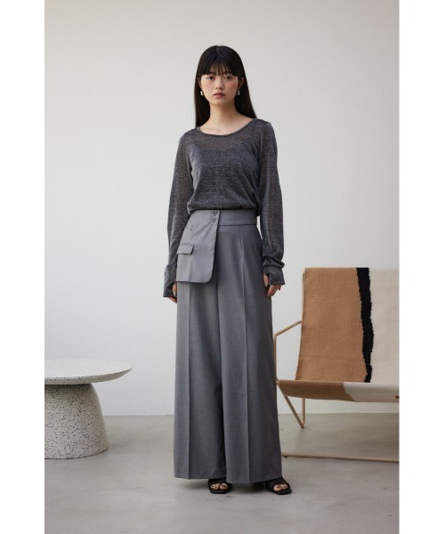 AZUL by moussy(アズールバイマウジー)の「タイトラメカットソー(Tシャツ/カットソー・レディース・ブラック/ライトグレー・FREE)」の5枚目の写真