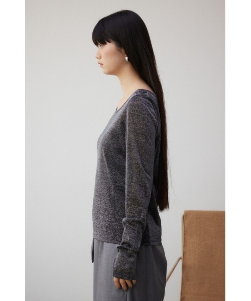 AZUL by moussy(アズールバイマウジー)の「タイトラメカットソー(Tシャツ/カットソー・レディース・ブラック/ライトグレー・FREE)」の7枚目の写真