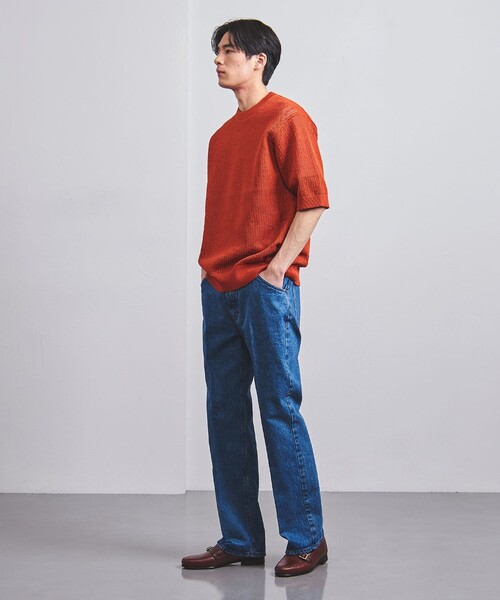 UNITED ARROWS（ユナイテッドアローズ）の「透かし編み ギマ ニット Tシャツ（Tシャツ/カットソー・メンズ・オフホワイト/ブラック/オリーブ/オレンジ・XL/S/M/L）」の12枚目の写真