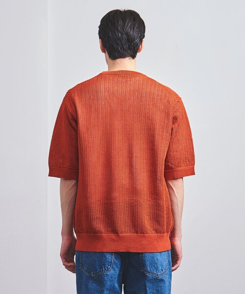 UNITED ARROWS（ユナイテッドアローズ）の「透かし編み ギマ ニット Tシャツ（Tシャツ/カットソー・メンズ・オフホワイト/ブラック/オリーブ/オレンジ・XL/S/M/L）」の18枚目の写真