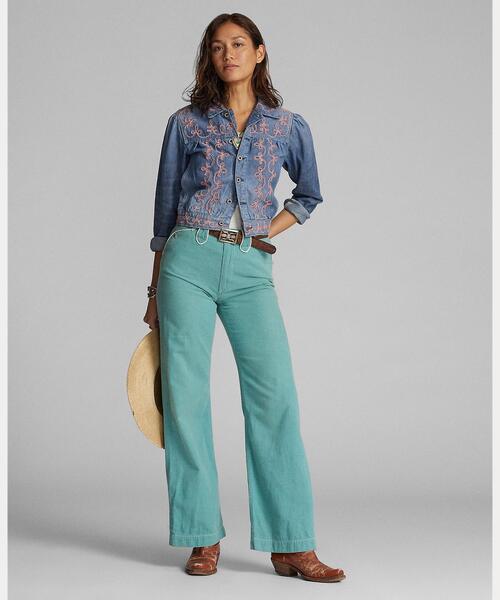 RRL（ダブル アール エル）の「エンブロイダリー デニム ジャケット（デニムジャケット・レディース・ブルー・3/4/2/1/5）」の2枚目の写真