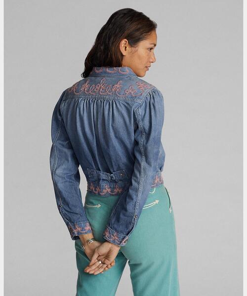 RRL（ダブル アール エル）の「エンブロイダリー デニム ジャケット（デニムジャケット・レディース・ブルー・3/4/2/1/5）」の3枚目の写真
