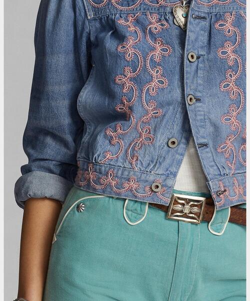 RRL（ダブル アール エル）の「エンブロイダリー デニム ジャケット（デニムジャケット・レディース・ブルー・3/4/2/1/5）」の6枚目の写真