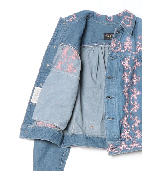 RRL（ダブル アール エル）の「エンブロイダリー デニム ジャケット（デニムジャケット・レディース・ブルー・3/4/2/1/5）」の5枚目の写真