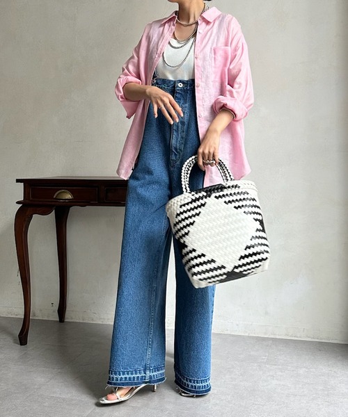 DouDou（ドゥドゥ）の「フレンチリネンシャツ（シャツ/ブラウス・レディース・アイボリー/ピンク/チャコールグレー・FREE）」の20枚目の写真