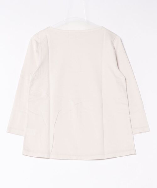 SIPULI（シプリ）の「［Elama］Organic Cotton Cross Jersey ボートネックプルオーバー（Tシャツ/カットソー・レディース・カーキ/ライトグレー・3/2）」の3枚目の写真
