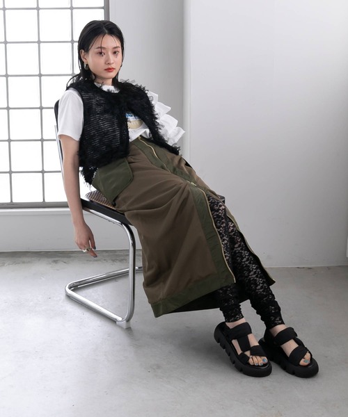 bohmal(ボマール)の「レースレギンス(レギンス/スパッツ・レディース・ブラック/ライム/ブルー・FREE)」の7枚目の写真