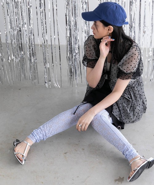 bohmal(ボマール)の「レースレギンス(レギンス/スパッツ・レディース・ブラック/ライム/ブルー・FREE)」の17枚目の写真