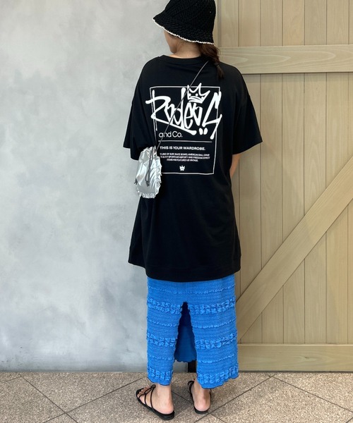 RODEO CROWNS WIDE BOWL（ロデオクラウンズワイドボウル）の「Sign Logo BY半袖ワンピース（ワンピース・レディース・ブラック/ミント/ホワイト/ブルー系その他/オフホワイト・FREE）」の3枚目の写真