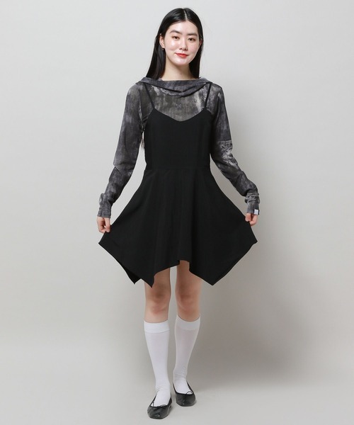 FANCY CLUB（ファンシークラブ）の「NASTY FANCY CLUB／デニムプリント シースルーフーディー 2116649（Tシャツ/カットソー・レディース・ブラック/ブルー・FREE）」の17枚目の写真