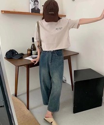 ショート丈プリントTシャツ