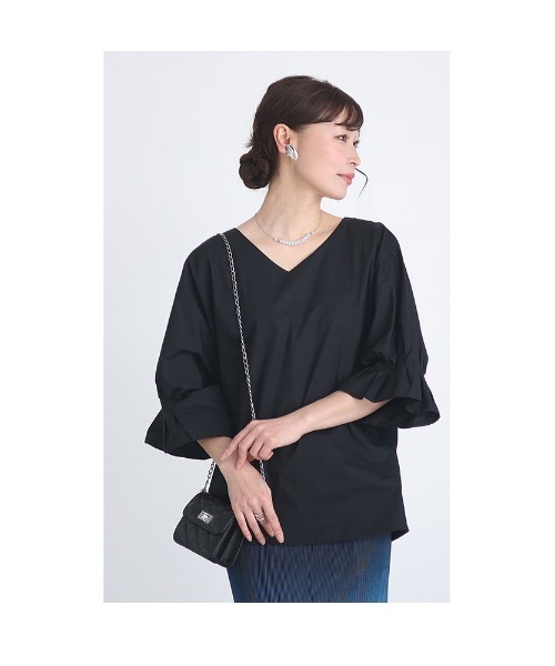 Sawa a la mode（サワアラモード）の「つぼみ袖ドルマントップス（シャツ/ブラウス・レディース・ホワイト/ブラック・FREE）」の14枚目の写真