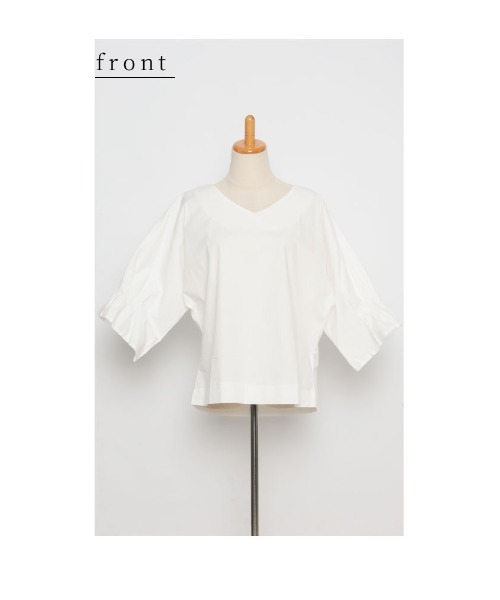 Sawa a la mode（サワアラモード）の「つぼみ袖ドルマントップス（シャツ/ブラウス・レディース・ホワイト/ブラック・FREE）」の21枚目の写真