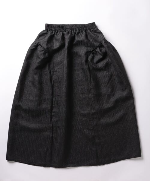 STYLEBLOCK(スタイルブロック)の「シアーふくれジャガードサイドボリュームスカート(スカート・レディース・ブラック/アイボリー/ライトブルー・M)」の4枚目の写真