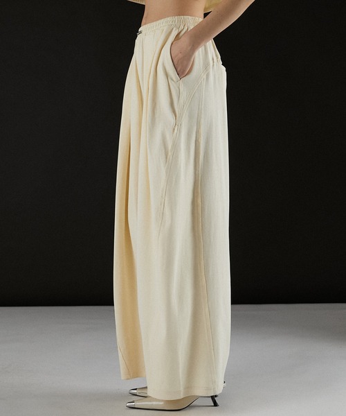 PRANK PROJECT（プランクプロジェクト）の「ボリュームジャージパンツ/ Volume Jersey Pants（ワンピース・レディース・アイボリー/カーキ/チャコールグレー・36/38）」の16枚目の写真