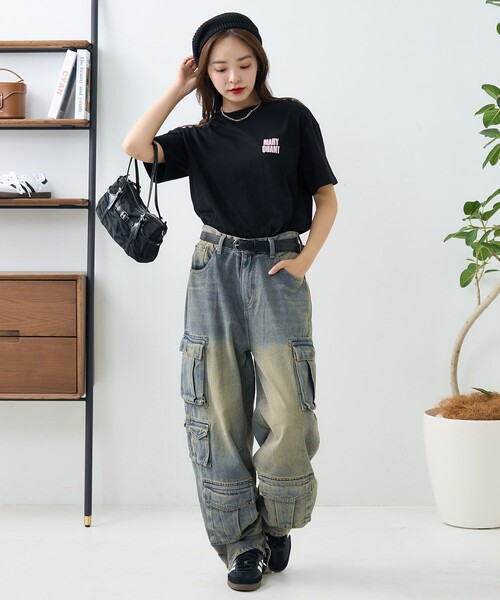 PUBLUX(パブリュクス)の「MARY QUANT × PUBLUX/マリークワント 花柄発泡プリントロゴTシャツ 限定展開(Tシャツ/カットソー・レディース・ネイビー/ホワイト/ブラック/オフホワイト・フリ-)」の11枚目の写真