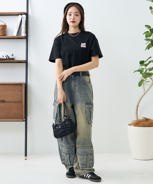 PUBLUX(パブリュクス)の「MARY QUANT × PUBLUX/マリークワント 花柄発泡プリントロゴTシャツ 限定展開(Tシャツ/カットソー・レディース・ネイビー/ホワイト/ブラック/オフホワイト・フリ-)」の12枚目の写真