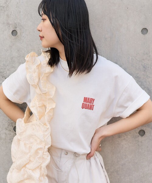 PUBLUX(パブリュクス)の「MARY QUANT × PUBLUX/マリークワント 花柄発泡プリントロゴTシャツ 限定展開(Tシャツ/カットソー・レディース・ネイビー/ホワイト/ブラック/オフホワイト・フリ-)」の16枚目の写真