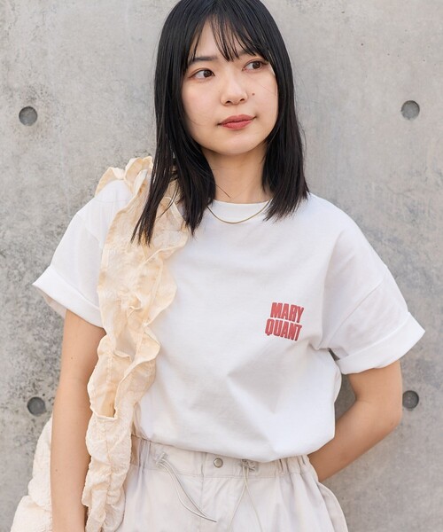 PUBLUX(パブリュクス)の「MARY QUANT × PUBLUX/マリークワント 花柄発泡プリントロゴTシャツ 限定展開(Tシャツ/カットソー・レディース・ネイビー/ホワイト/ブラック/オフホワイト・フリ-)」の17枚目の写真