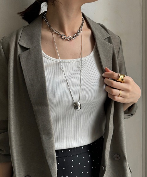 DouDou（ドゥドゥ）の「メタルモチーフネックレス（ネックレス・レディース・ゴールド/シルバー・FREE）」の3枚目の写真