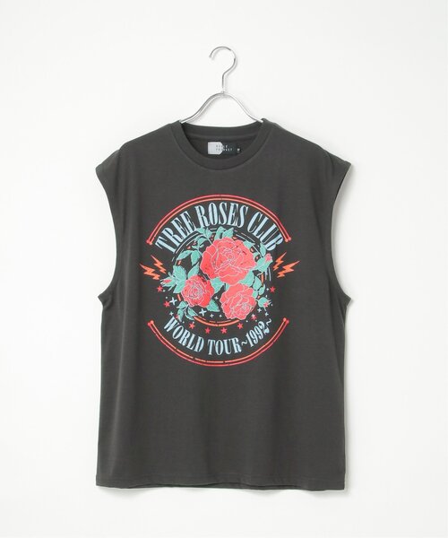 VENCEEXCHANGE（ヴァンスエクスチェンジ）の「ビッグシルエットプリントノースリーブ（Tシャツ/カットソー・メンズ・ダークグレー/ブラック/チェック/ストライプ/チャコール/その他1・M/L）」の3枚目の写真