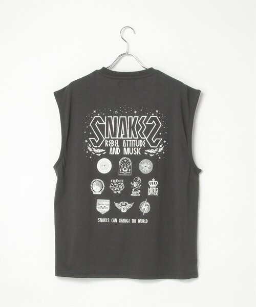 VENCEEXCHANGE（ヴァンスエクスチェンジ）の「ビッグシルエットプリントノースリーブ（Tシャツ/カットソー・メンズ・ダークグレー/ブラック/チェック/ストライプ/チャコール/その他1・M/L）」の8枚目の写真