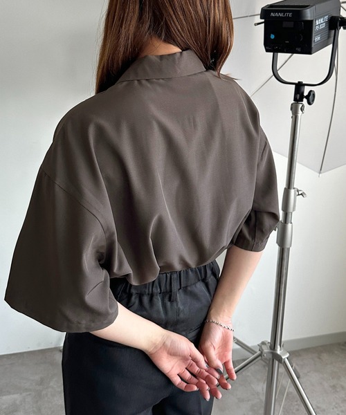 apres jour mignon（アプレジュールミニョン）の「刺繍開襟シャツ【ZOZOTOWN限定アイテム】（シャツ/ブラウス・レディース・ブラック/ブルー/チャコールグレー・X-LARGE/フリー）」の15枚目の写真