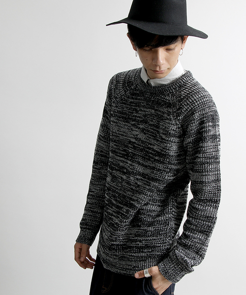 WEGO(ウィゴー)の「WEGO/畦編ニット(ニット/セーター・メンズ・ホワイト/グレー/カーキ/ブルー・LARGE/MEDIUM)」の2枚目の写真