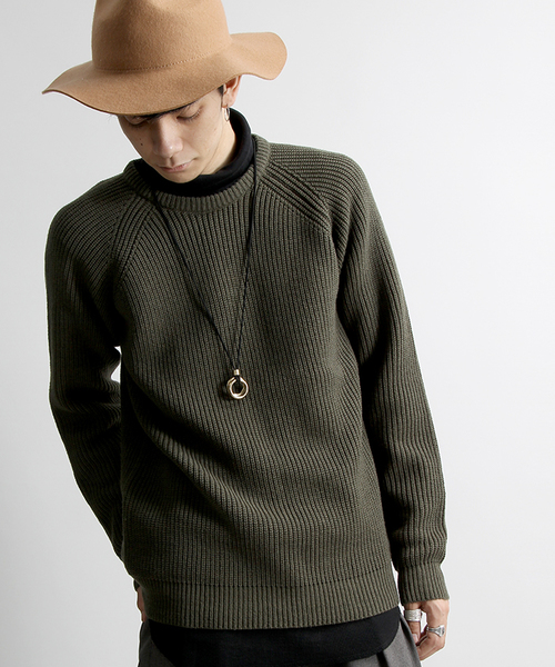 WEGO(ウィゴー)の「WEGO/畦編ニット(ニット/セーター・メンズ・ホワイト/グレー/カーキ/ブルー・LARGE/MEDIUM)」の3枚目の写真