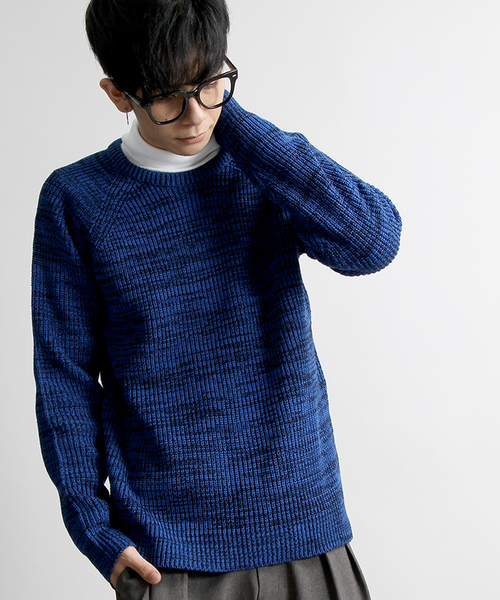 WEGO(ウィゴー)の「WEGO/畦編ニット(ニット/セーター・メンズ・ホワイト/グレー/カーキ/ブルー・LARGE/MEDIUM)」の4枚目の写真