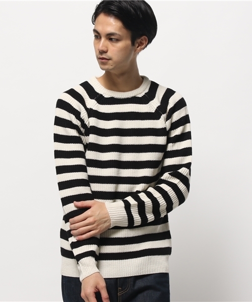 WEGO(ウィゴー)の「WEGO/畦編ニット(ニット/セーター・メンズ・ホワイト/グレー/カーキ/ブルー・LARGE/MEDIUM)」の17枚目の写真